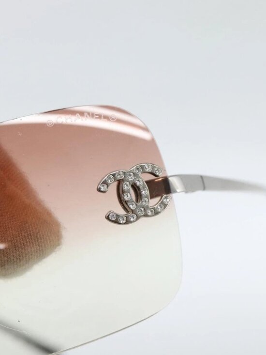 CHANEL COCO Mark Sunglasses metal Silver CC Auth 185051V main image 10